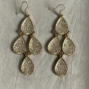 Express Gold / Rhinestone Chandelier Earrings